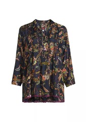 Johnny Was Pixy Paisley Silk Blouse