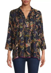 Johnny Was Pixy Paisley Silk Blouse