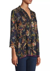 Johnny Was Pixy Paisley Silk Blouse