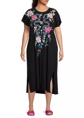 Johnny Was Plus Edie Embroidered Knit Dress