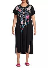 Johnny Was Plus Edie Embroidered Knit Dress