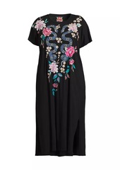 Johnny Was Plus Edie Embroidered Knit Dress