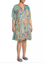 Johnny Was Plus Margaret Wild Blooms Silk Minidress