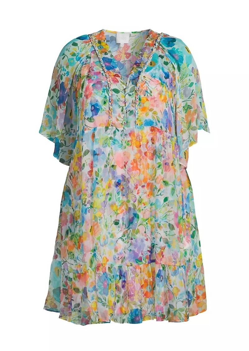 Johnny Was Plus Margaret Wild Blooms Silk Minidress