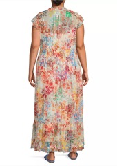 Johnny Was Plus Mazzy Leafy Tie Maxi Dress