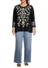 Johnny Was Plus Size, Talithia Embroidered T-Shirt