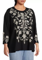 Johnny Was Plus Size, Talithia Embroidered T-Shirt