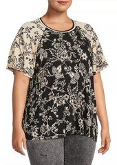 Johnny Was Plus The Janie Favorite Flutter Raglan-Sleeve Top