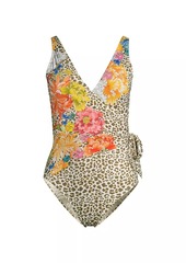 Johnny Was Printed Wrap One-Piece Swimsuit