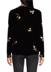 Johnny Was Quinn Velvet Embroidered Top