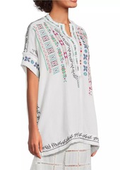 Johnny Was Radlie Embroidered Cotton Blouse