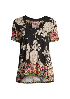 Johnny Was Redland Floral Jersey Swing Tee