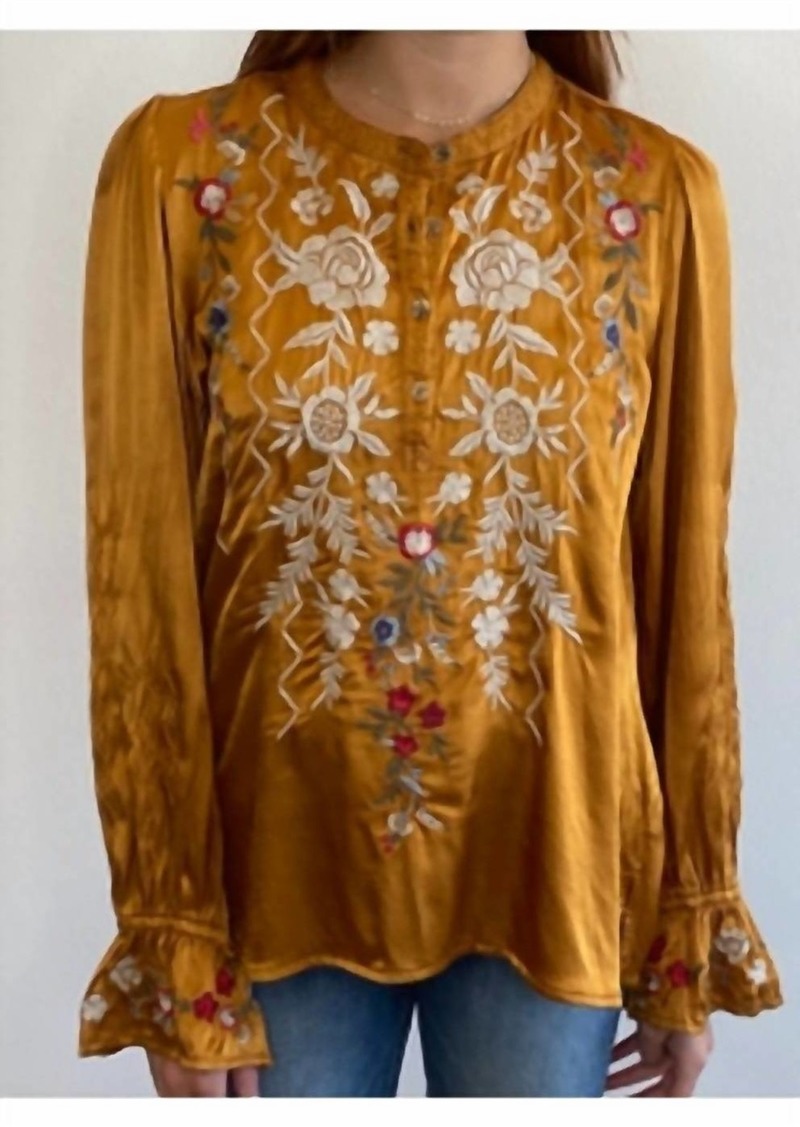 Johnny Was Roma Victorian Prairie Blouse In Topaz