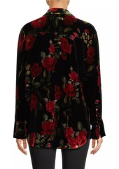 Johnny Was Rosana Floral Velvet Button-Front Shirt