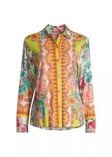Johnny Was Rossey Floral Long-Sleeve Shirt