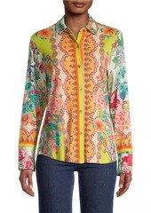 Johnny Was Rossey Floral Long-Sleeve Shirt