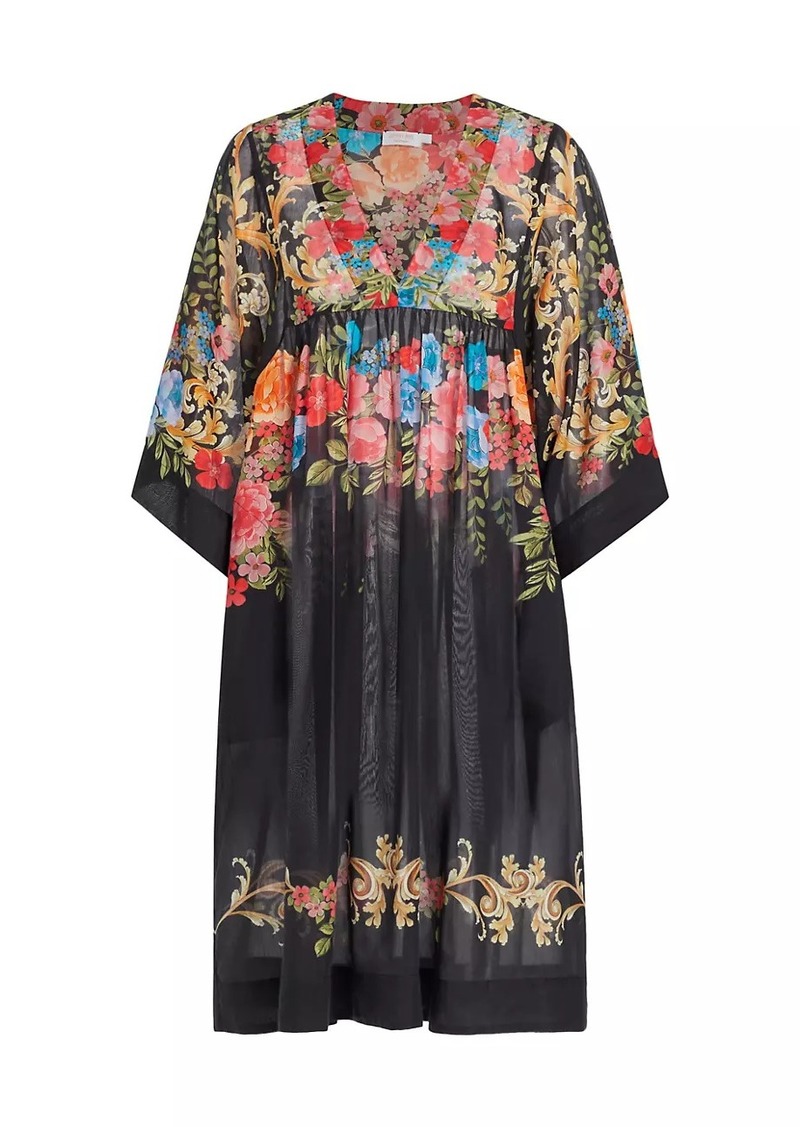 Johnny Was Royal Floral Cotton & Silk Coverup