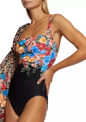 Johnny Was Royal Floral One-Piece Swimsuit
