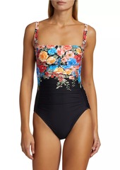 Johnny Was Royal Floral One-Piece Swimsuit