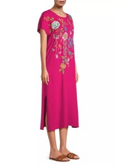 Johnny Was Sheri Embroidered Cotton T-Shirt Dress