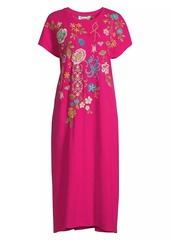 Johnny Was Sheri Embroidered Cotton T-Shirt Dress