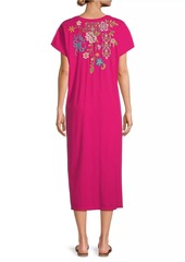 Johnny Was Sheri Embroidered Cotton T-Shirt Dress