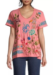 Johnny Was Sheri Everyday Embroidered Cotton T-Shirt