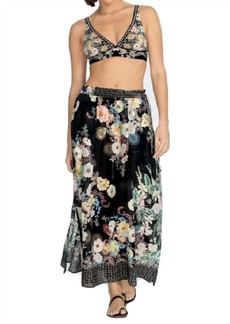 Johnny Was Side Tie Maxi Skirt In Multi