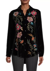 Johnny Was Sidonia Velvet Embroidered Shirt
