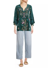 Johnny Was Sisa Velvet Kaftan Blouse