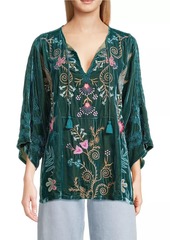 Johnny Was Sisa Velvet Kaftan Blouse