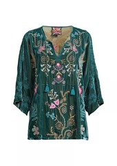 Johnny Was Sisa Velvet Kaftan Blouse