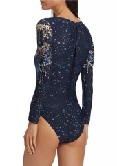 Johnny Was Supernova Surf Long-Sleeve One-Piece Swimsuit