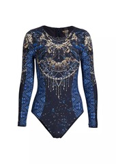 Johnny Was Supernova Surf Long-Sleeve One-Piece Swimsuit