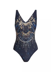 Johnny Was Supernova V-Neck Tank One-Piece Swim Suit