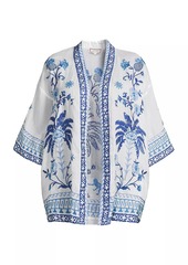 Johnny Was Tarra Embroidered Open Caftan Top