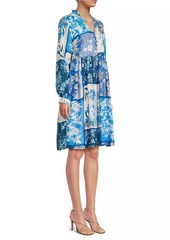 Johnny Was Thula Floral Silk Midi-Dress