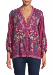 Johnny Was Velouette Floral Embroidered Blouse