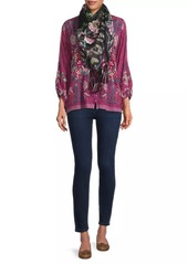 Johnny Was Velouette Floral Embroidered Blouse