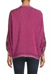 Johnny Was Velouette Floral Embroidered Blouse