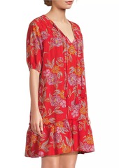 Johnny Was Whimsical Hibiscus Pleated Dress