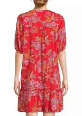 Johnny Was Whimsical Hibiscus Pleated Dress