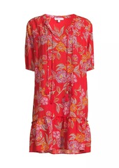 Johnny Was Whimsical Hibiscus Pleated Dress