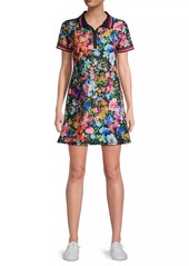 Johnny Was Wild Bloom Floral Polo-Style Minidress