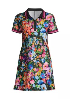 Johnny Was Wild Bloom Floral Polo-Style Minidress