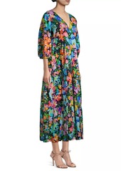Johnny Was Wild Blooms Floral Tiered Maxi Dress