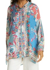 Johnny Was Lubello Reese Print Oversize Silk Shirt in Multi at Nordstrom