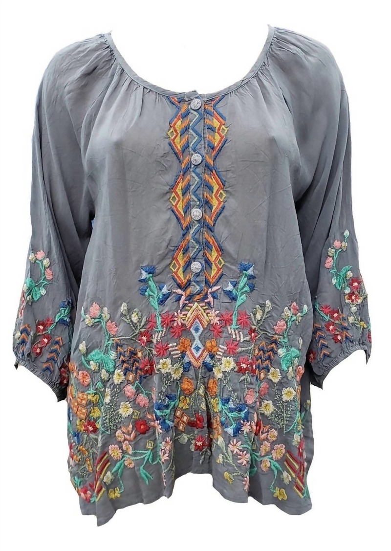 Johnny Was Women's Sarah Blouse In Cloudburst