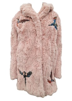 Johnny Was Women's Wren Faux Fur Coat In Dusty Pink