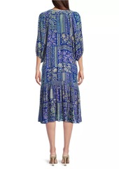 Johnny Was Yoka Floral Tiered Midi-Dress